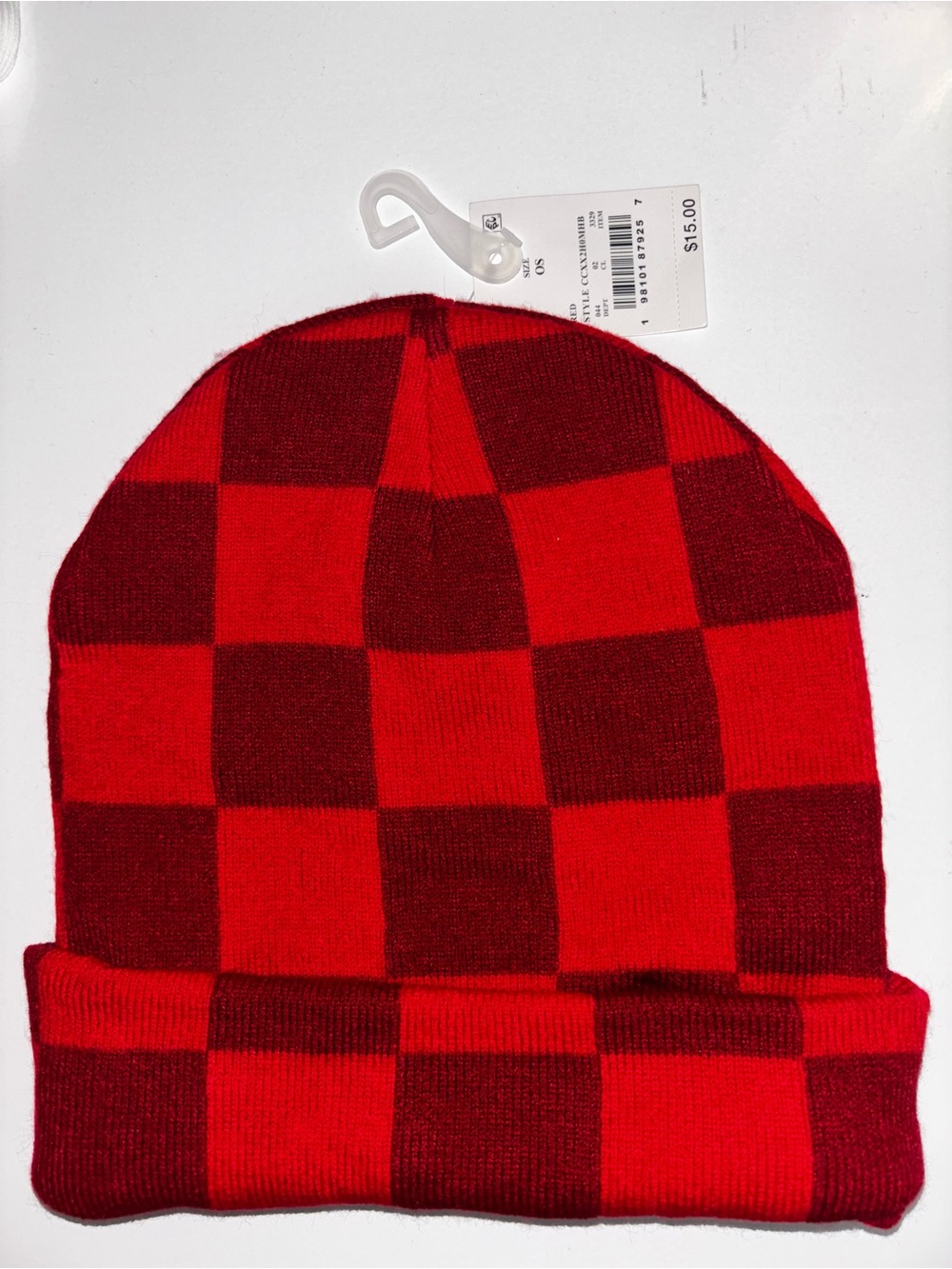 Coke Red Checked Beanie NWT - Picture 2 of 6